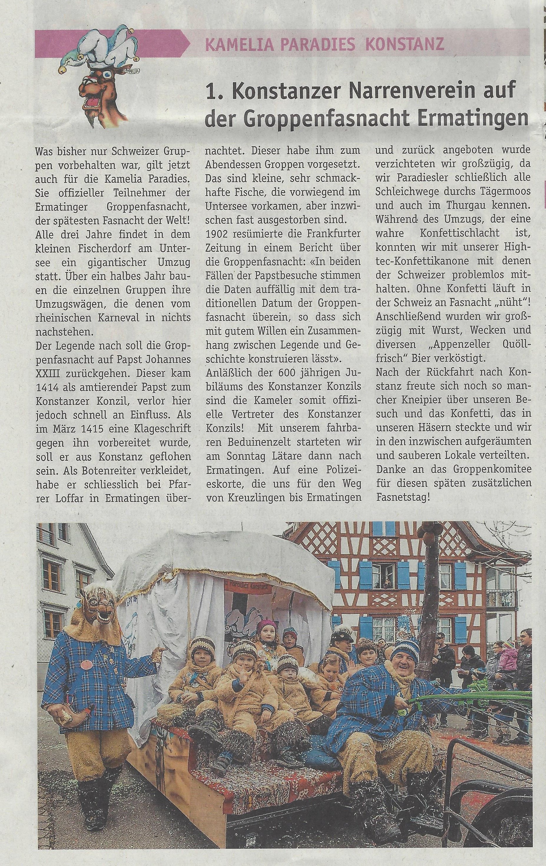 Bericht Narrenzeitung Nr: 54  2019